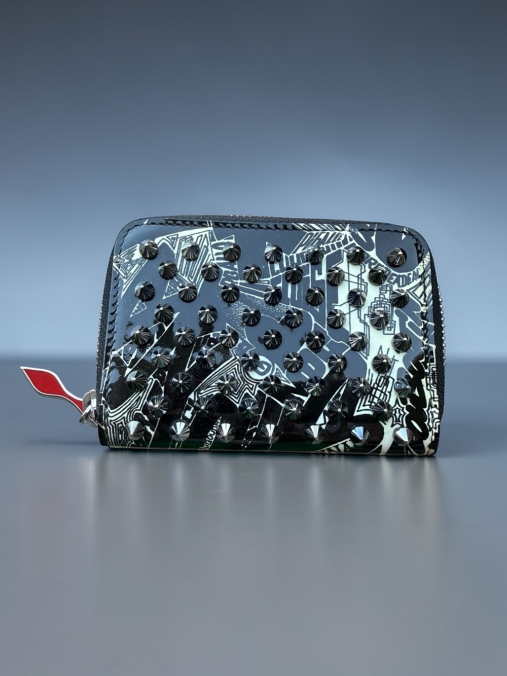 Christian Louboutin Panettone coin wallet with graffiti-style print